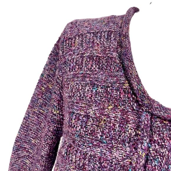 Habitat I Clothes to Live In Purple Marled Knit Scoop Neckline Sweater Sz Small - Picture 4 of 11